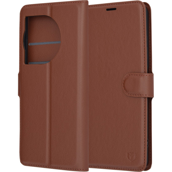 Techsuit - Leather Folio - OnePlus 12R - Brown