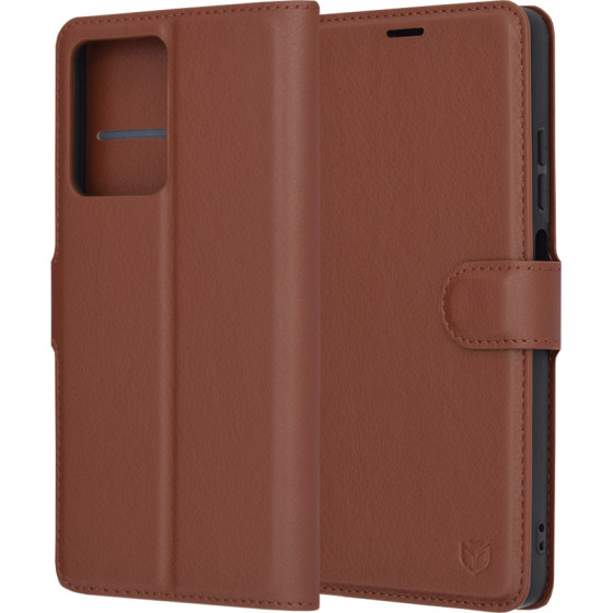 Techsuit - Leather Folio - Xiaomi Redmi Note 12 Pro 5G - Brown