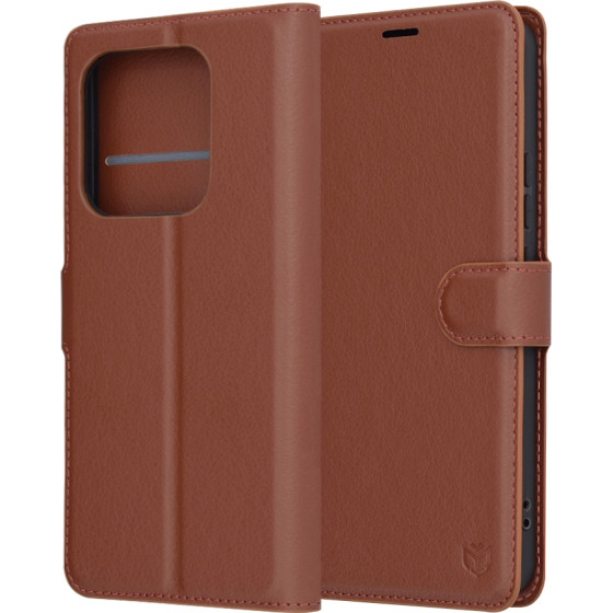 Techsuit - Leather Folio - Xiaomi Redmi Note 14 5G - Brown