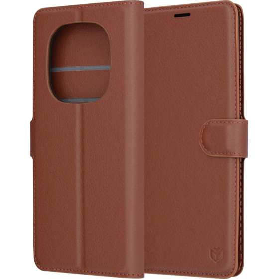 Techsuit - Leather Folio - Xiaomi Redmi Note 14 Pro 4G / Poco F7 - Brown