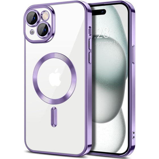 Techsuit - Luxury Crystal MagSafe - iPhone 15 Plus - Light Purple