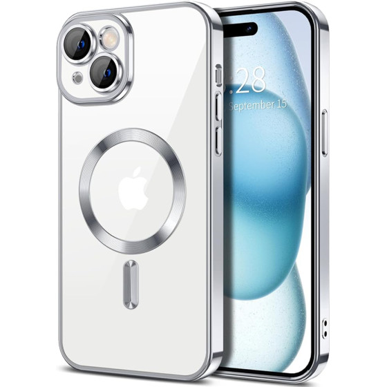Techsuit - Luxury Crystal MagSafe - iPhone 15 Plus - Silver