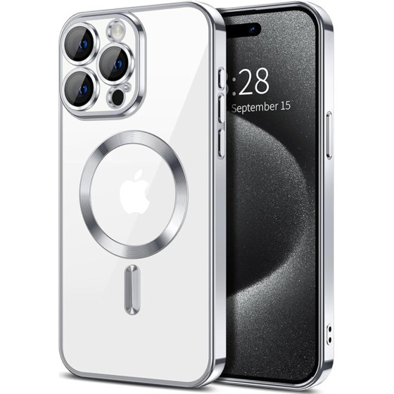 Techsuit - Luxury Crystal MagSafe - iPhone 15 Pro - Silver