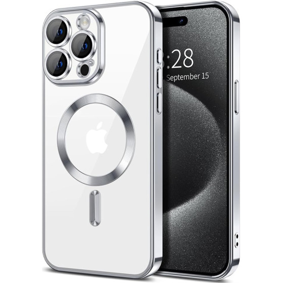 Techsuit - Luxury Crystal MagSafe - iPhone 15 Pro Max - Silver