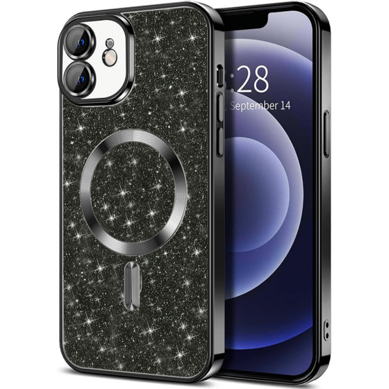 Techsuit - Luxury Glitter MagSafe - iPhone 12 - Black