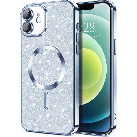 Techsuit - Luxury Glitter MagSafe - iPhone 12 - Light Blue