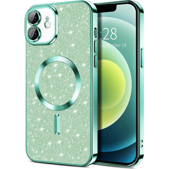 Techsuit - Luxury Glitter MagSafe - iPhone 12 - Light Green