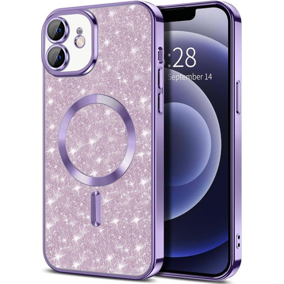 Techsuit - Luxury Glitter MagSafe - iPhone 12 - Light Purple