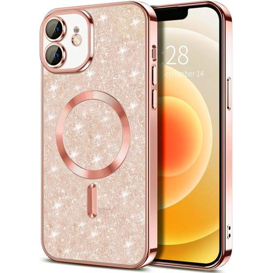 Techsuit - Luxury Glitter MagSafe - iPhone 12 - Rose Gold