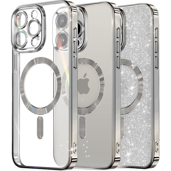 Techsuit - Luxury Glitter MagSafe - iPhone 12 Pro - Silver