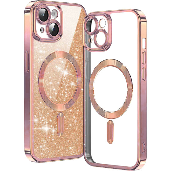 Techsuit - Luxury Glitter MagSafe - iPhone 13 - Rose Gold