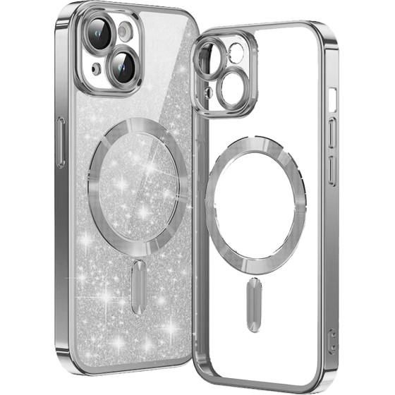 Techsuit - Luxury Glitter MagSafe - iPhone 13 - Silver