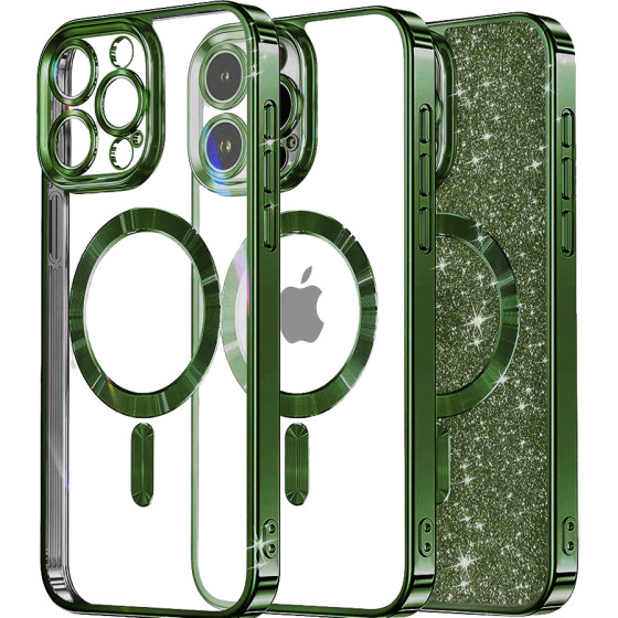 Techsuit - Luxury Glitter MagSafe - iPhone 13 Pro - Deep Green