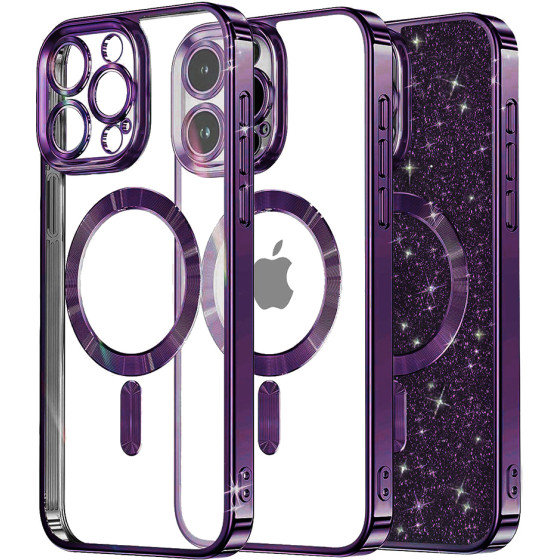 Techsuit - Luxury Glitter MagSafe - iPhone 13 Pro - Deep Purple