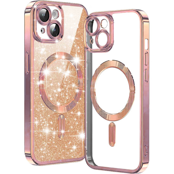 Techsuit - Luxury Glitter MagSafe - iPhone 14 - Rose Gold