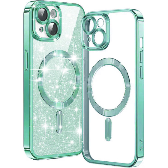 Techsuit - Luxury Glitter MagSafe - iPhone 14 Plus - Light Green