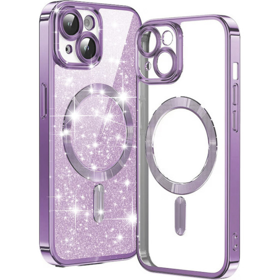 Techsuit - Luxury Glitter MagSafe - iPhone 14 Plus - Light Purple