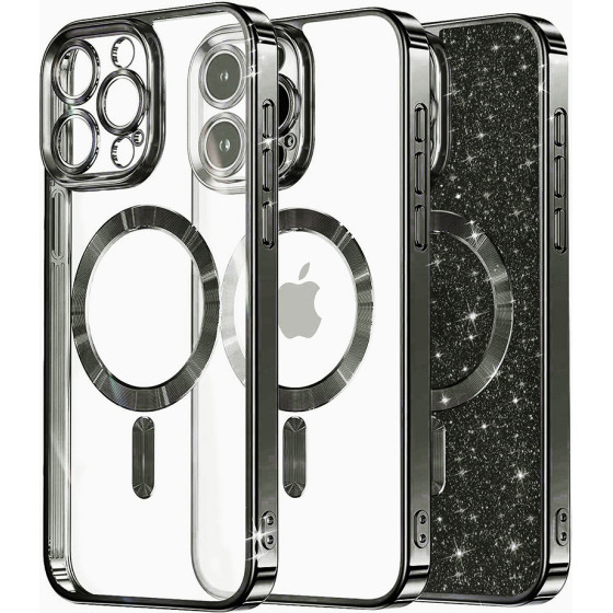 Techsuit - Luxury Glitter MagSafe - iPhone 14 Pro - Black