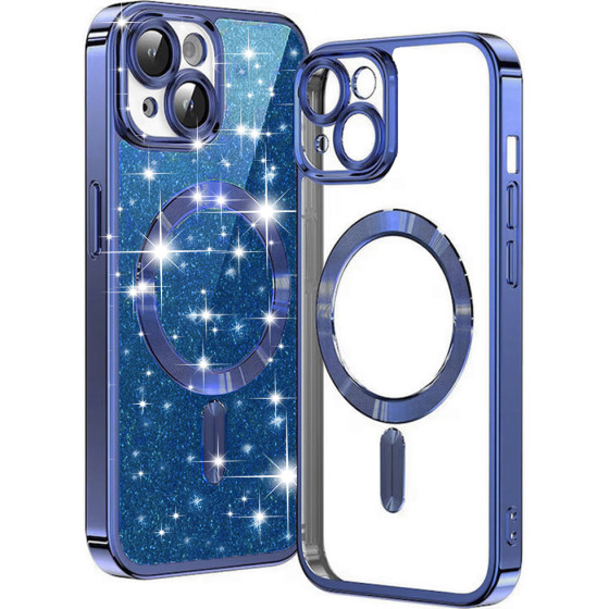 Techsuit - Luxury Glitter MagSafe - iPhone 15 - Deep Blue
