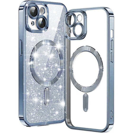 Techsuit - Luxury Glitter MagSafe - iPhone 15 - Light Blue