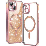 Techsuit - Luxury Glitter MagSafe - iPhone 15 - Rose Gold