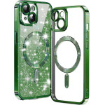 Techsuit - Luxury Glitter MagSafe - iPhone 15 Plus - Deep Green