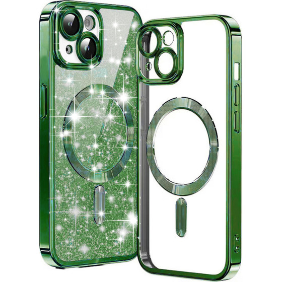Techsuit - Luxury Glitter MagSafe - iPhone 15 Plus - Deep Green