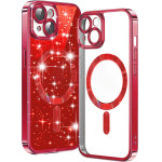 Techsuit - Luxury Glitter MagSafe - iPhone 15 Plus - Red