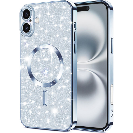 Techsuit - Luxury Glitter MagSafe - iPhone 16 - Light Blue