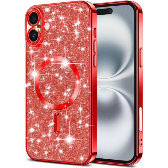 Techsuit - Luxury Glitter MagSafe - iPhone 16 - Red