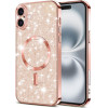 Techsuit - Luxury Glitter MagSafe - iPhone 16 - Rose Gold