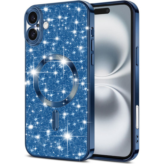 Techsuit - Luxury Glitter MagSafe - iPhone 16 Plus - Deep Blue