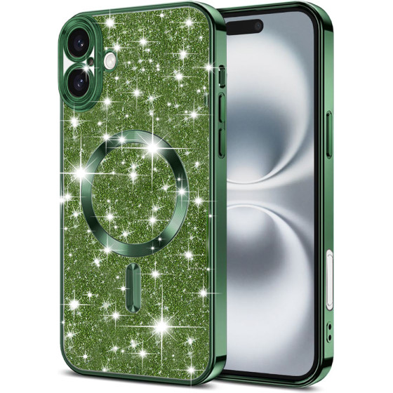 Techsuit - Luxury Glitter MagSafe - iPhone 16 Plus - Deep Green