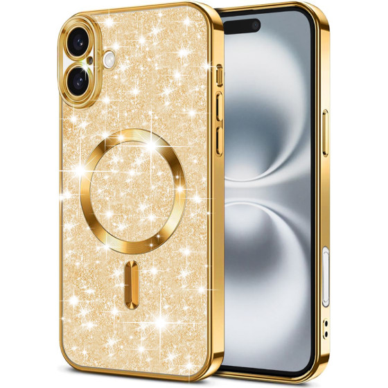 Techsuit - Luxury Glitter MagSafe - iPhone 16 Plus - Gold