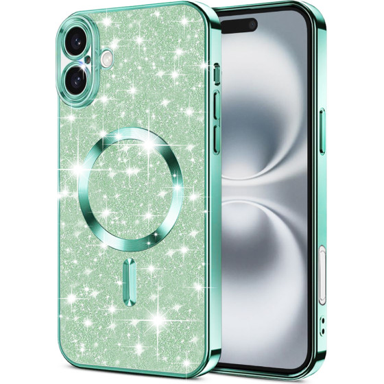 Techsuit - Luxury Glitter MagSafe - iPhone 16 Plus - Light Green
