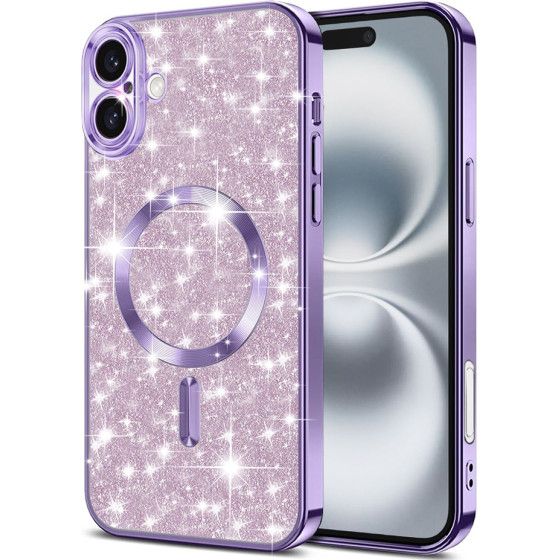 Techsuit - Luxury Glitter MagSafe - iPhone 16 Plus - Light Purple