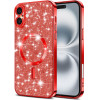 Techsuit - Luxury Glitter MagSafe - iPhone 16 Plus - Red