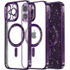 Techsuit - Luxury Glitter MagSafe - iPhone 16 Pro - Deep Purple