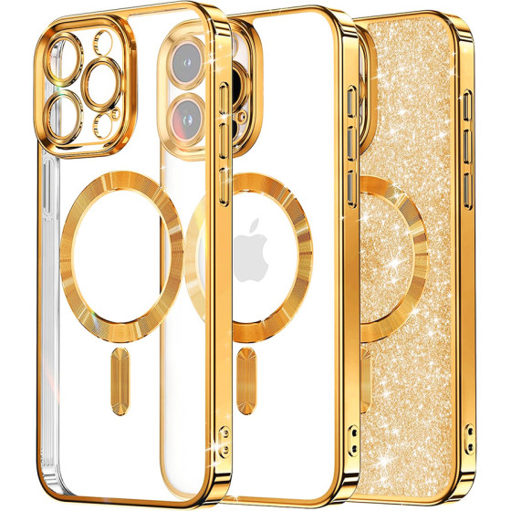Techsuit - Luxury Glitter MagSafe - iPhone 16 Pro - Gold