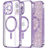 Techsuit - Luxury Glitter MagSafe - iPhone 16 Pro - Light Purple