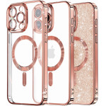 Techsuit - Luxury Glitter MagSafe - iPhone 16 Pro - Rose Gold