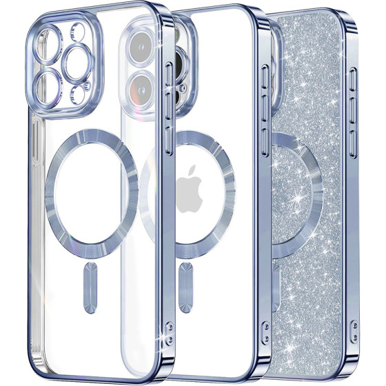 Techsuit - Luxury Glitter MagSafe - iPhone 16 Pro Max - Light Blue