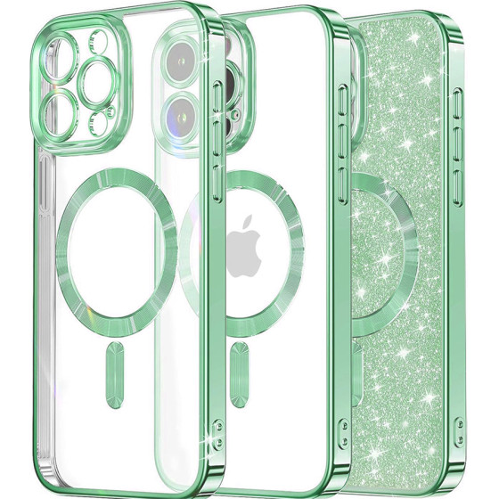 Techsuit - Luxury Glitter MagSafe - iPhone 16 Pro Max - Light Green
