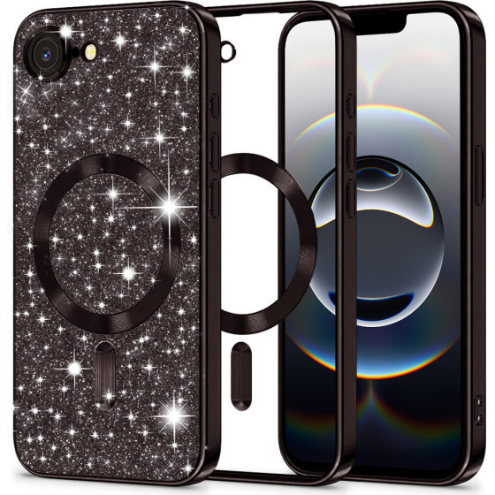 Techsuit - Luxury Glitter MagSafe - iPhone 16e - Black
