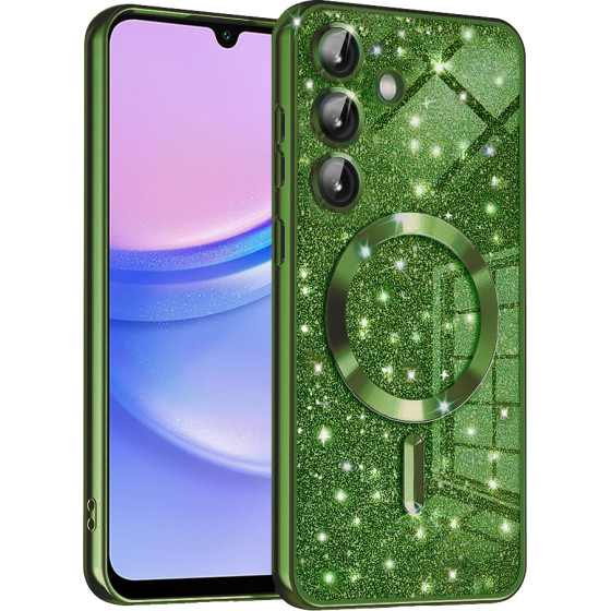 Techsuit - Luxury Glitter MagSafe - Samsung Galaxy A15 4G / A15 5G - Deep Green