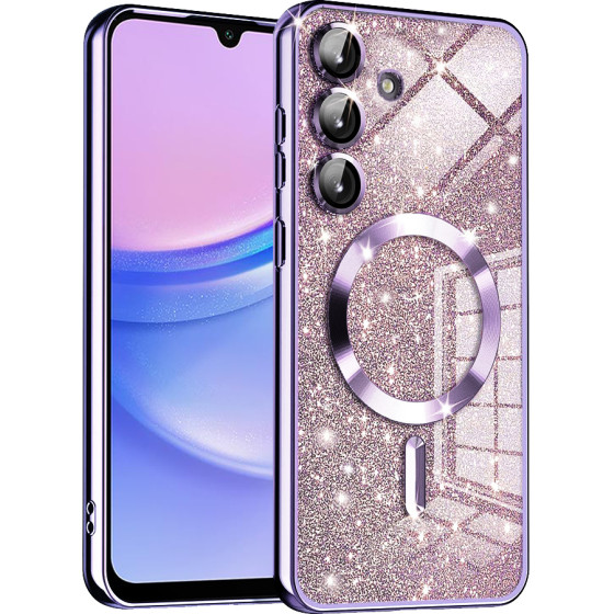 Techsuit - Luxury Glitter MagSafe - Samsung Galaxy A15 4G / A15 5G - Light Purple
