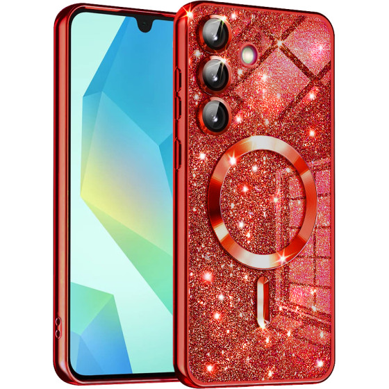 Techsuit - Luxury Glitter MagSafe - Samsung Galaxy A16 4G / A16 5G - Red