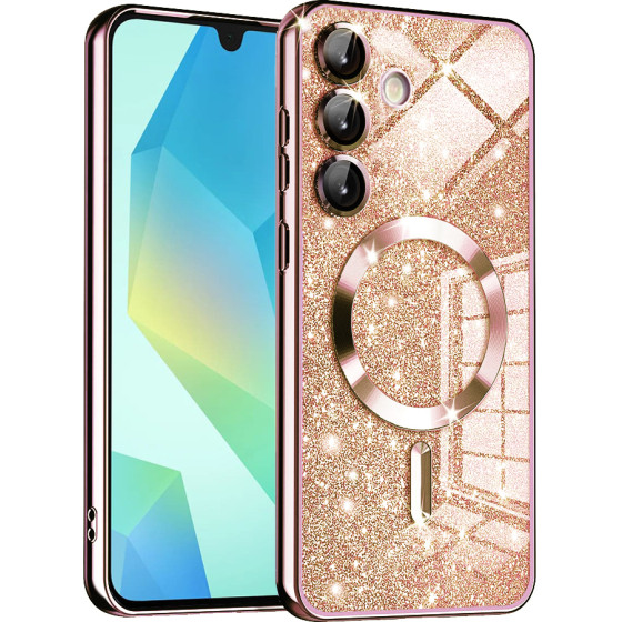 Techsuit - Luxury Glitter MagSafe - Samsung Galaxy A16 4G / A16 5G - Rose Gold