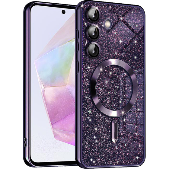 Techsuit - Luxury Glitter MagSafe - Samsung Galaxy A35 5G - Deep Purple