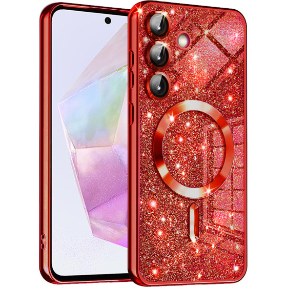 Techsuit - Luxury Glitter MagSafe - Samsung Galaxy A35 5G - Red